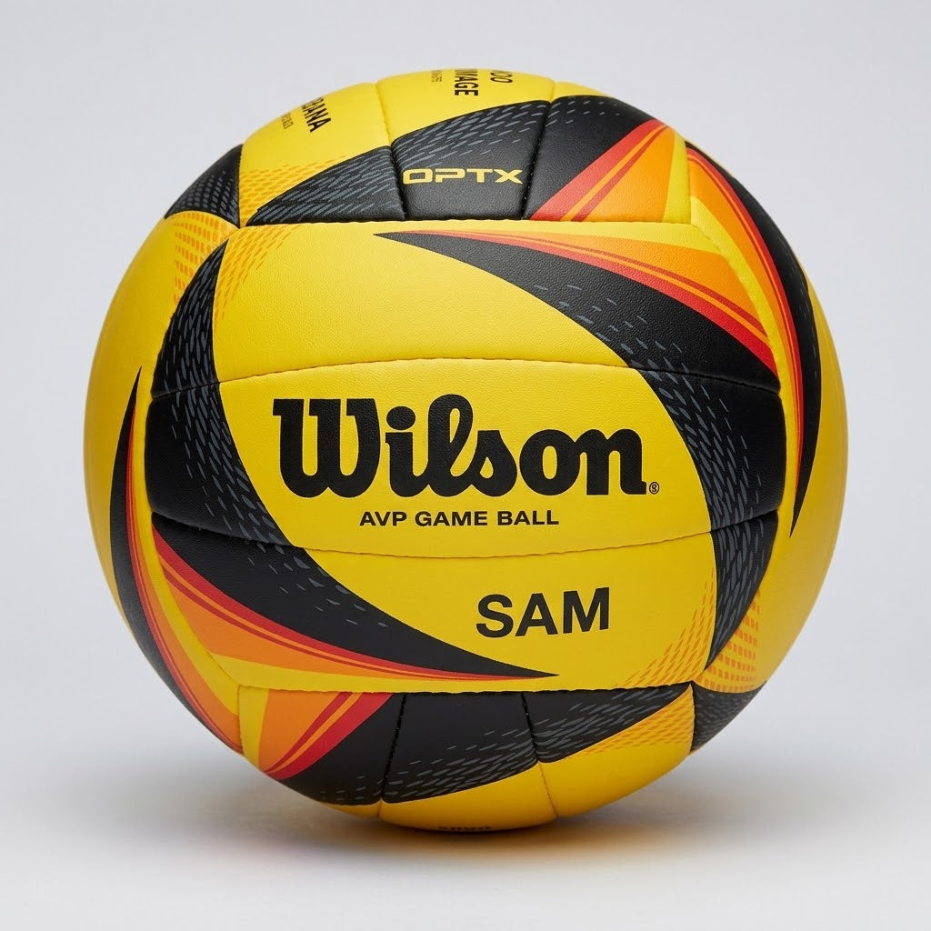 Wilson AVP OPTX Official Beach Volleyball Game Ball Yellow Black Red – Outdoor Match Ball