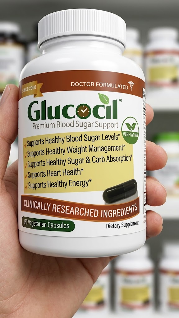 GlucoCil Premium Blood Sugar Support Dietary Supplement 120 Vegetarian Capsules