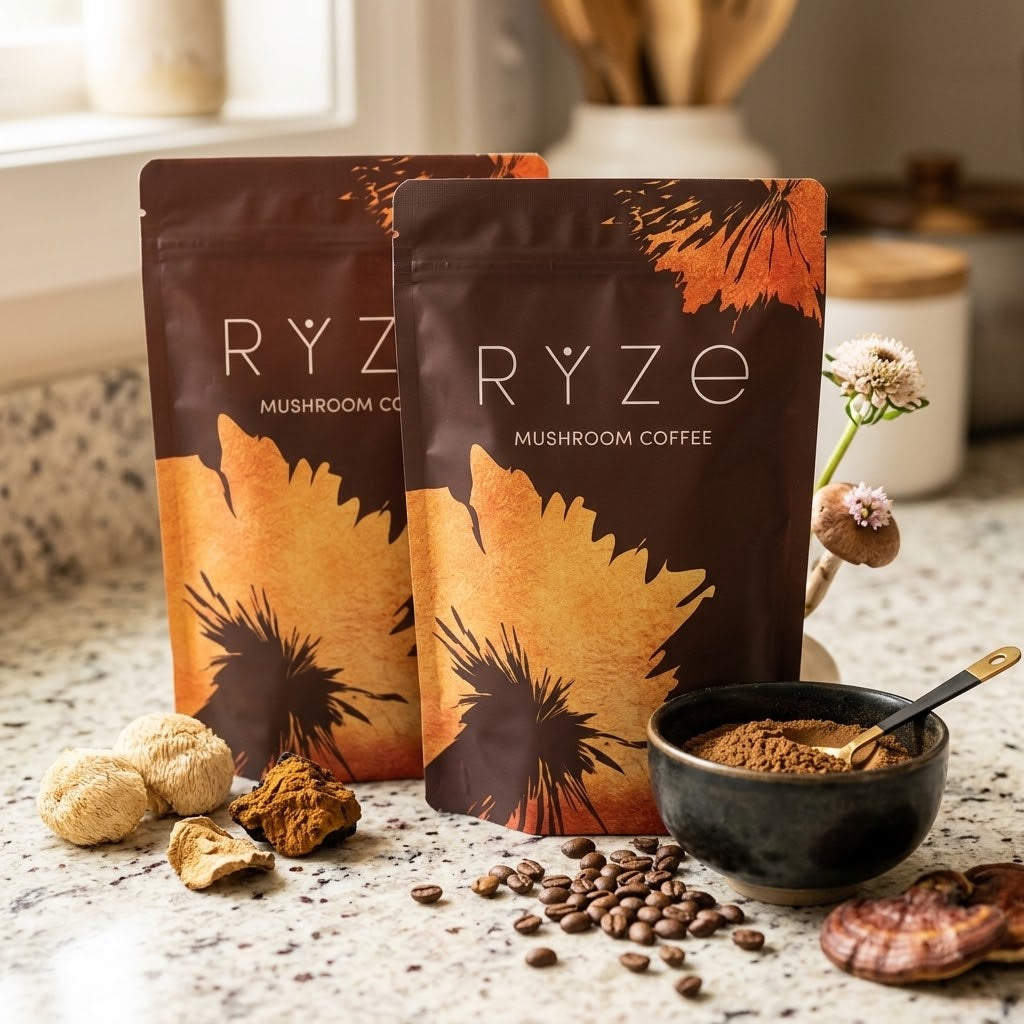 RYZE Mushroom Coffee Organic Superfood Blend 6.35 oz / 180g Resealable Bag