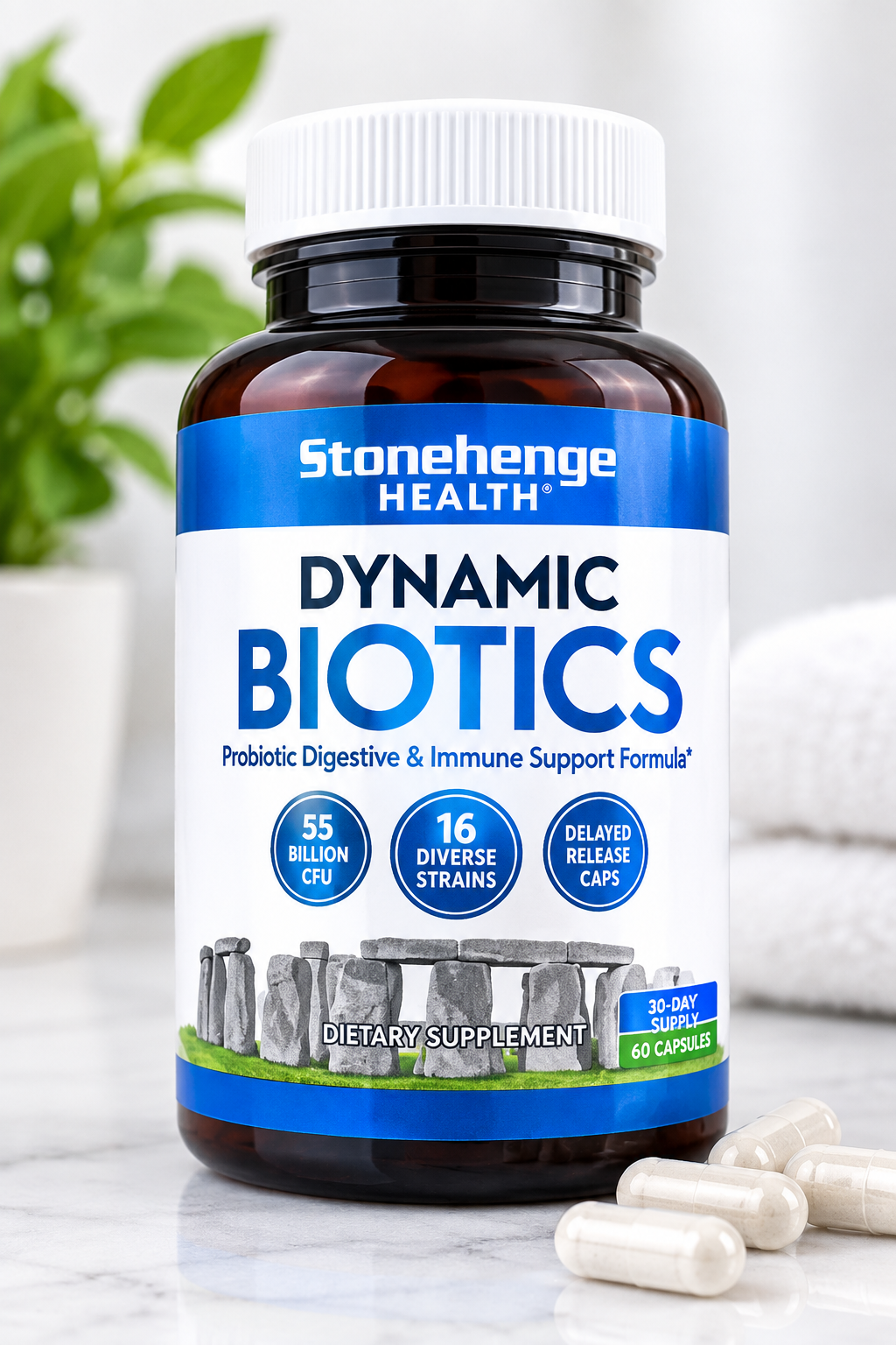 Stonehenge Health Dynamic Biotics Probiotic Digestive & Immune Support 60 Capsules