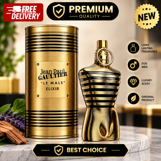 Jean Paul Gaultier Le Male Elixir Parfum Spray for Men – Premium Long-Lasting Fragrance, Luxury Scent