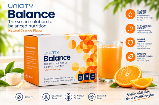Unicity Balance Dietary Supplement Natural Orange Flavor 30 Stick Packs 217.5g