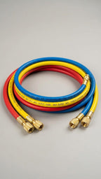3-Pack HVAC Refrigerant Charging Hoses Red Blue Yellow 1/4" SAE 600 PSI 3000 PSI