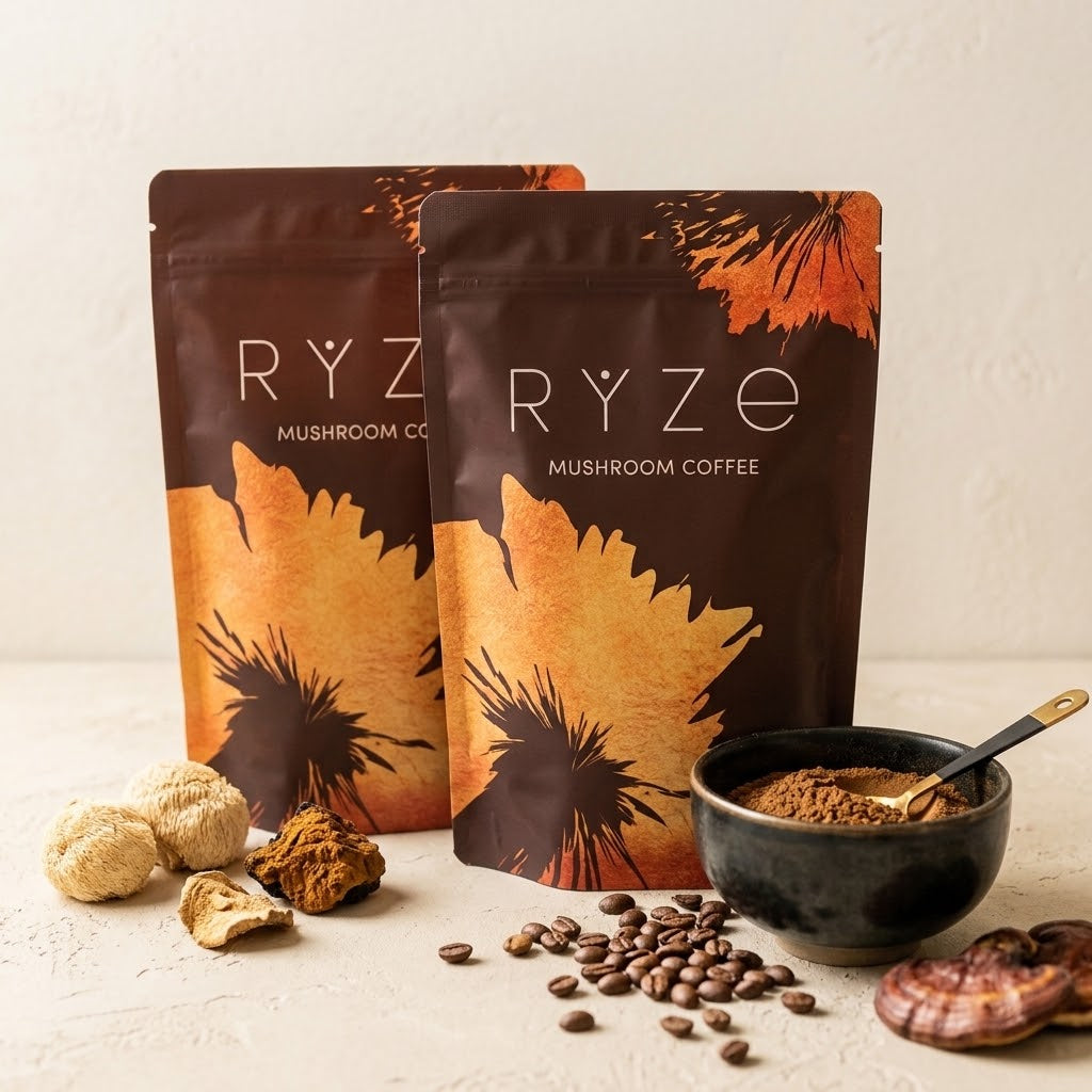 RYZE Mushroom Coffee Organic Superfood Blend 6.35 oz / 180g Resealable Bag