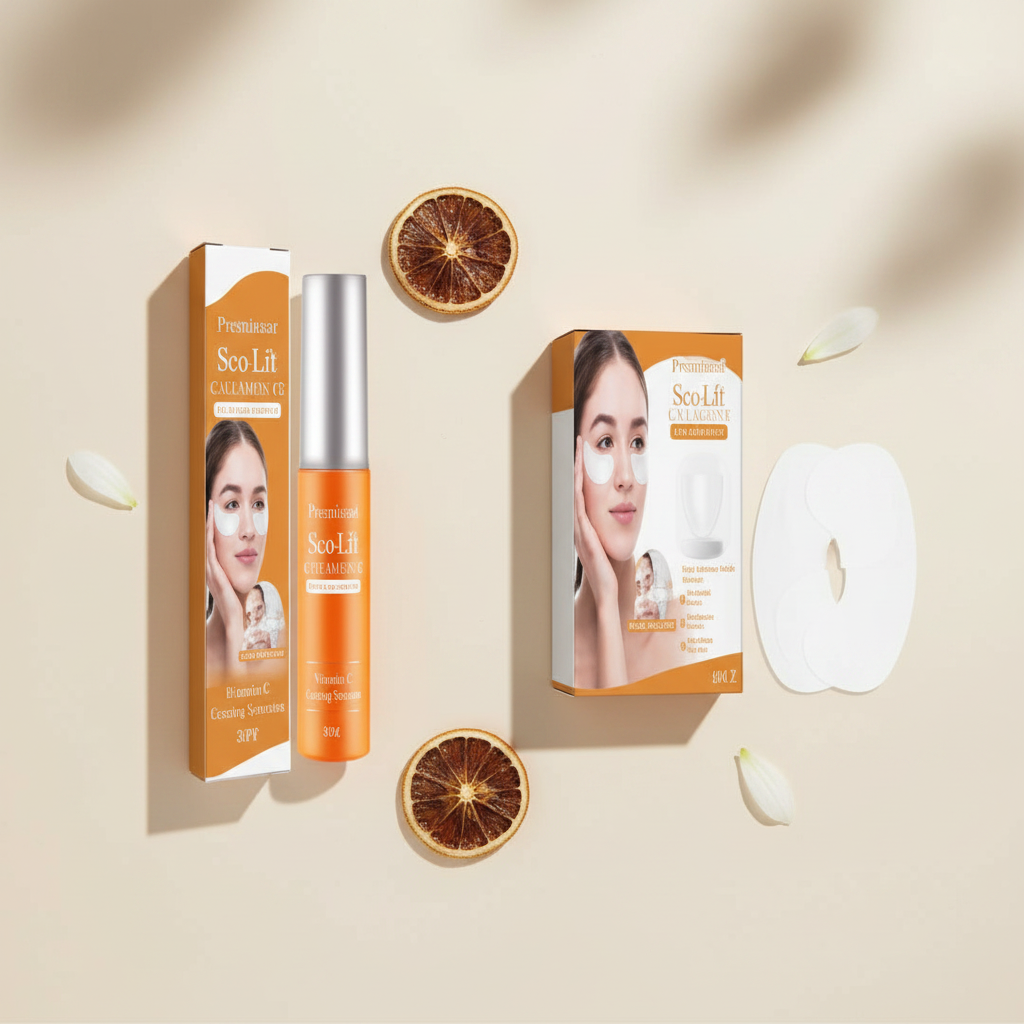 Collagen Eye Mask Product - Beige Background