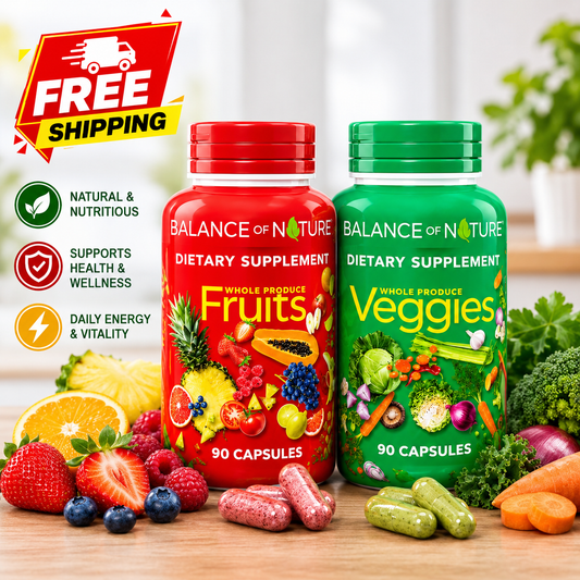 Balance of Nature Whole Produce Fruits & Veggies Dietary Supplement – 90 Capsules, Natural Wellness Support