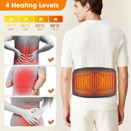Back Heating Support Belt Heated Waist Brace With Adjustable Temperature Warm Back Belt Abdomen Warmer Lumbar Support Pad