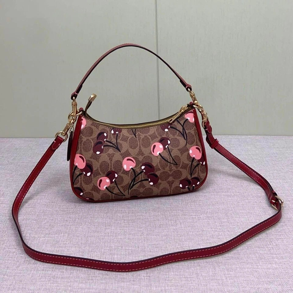 COACH Teri Shoulder Signature Canvas Cherry Print CY694 Outlet New
